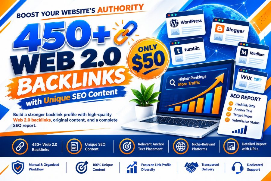 I Will Create 450+ Web 2.0 Backlinks to Strengthen Your Website SEO