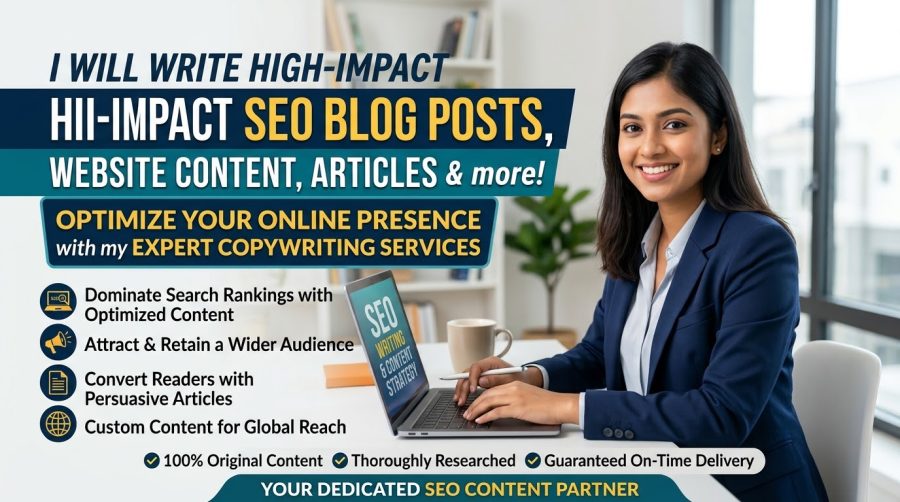 I will write engaging SEO blog posts, website content, and articles