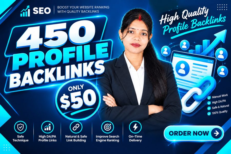 I Will Build 450 High Quality Profile Backlinks for Your Website.