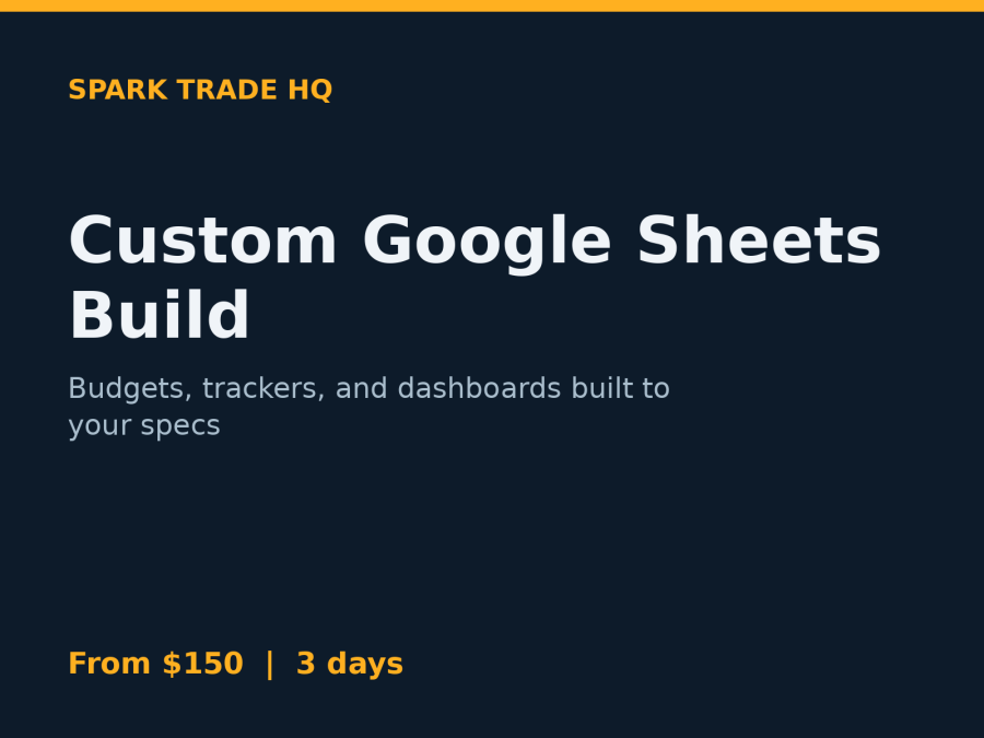 Custom Google Sheets Build for Small Business