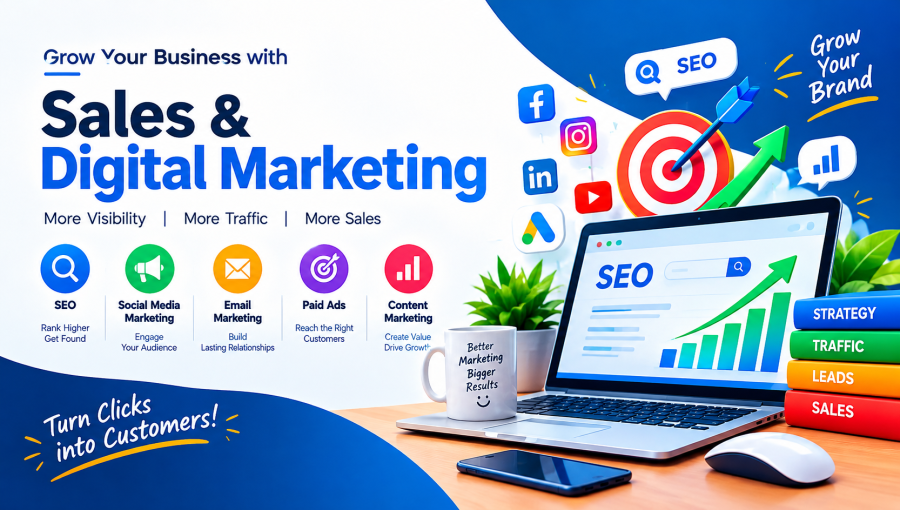 Sales & Digital Marketing Growth Banner