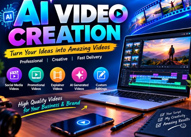 I will create creative AI videos for social media and business