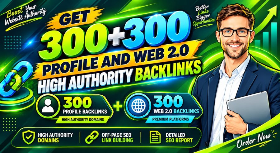 I Will Build 300 Profile & 300 Web 2.0 Backlinks with Detailed SEO Reporting
