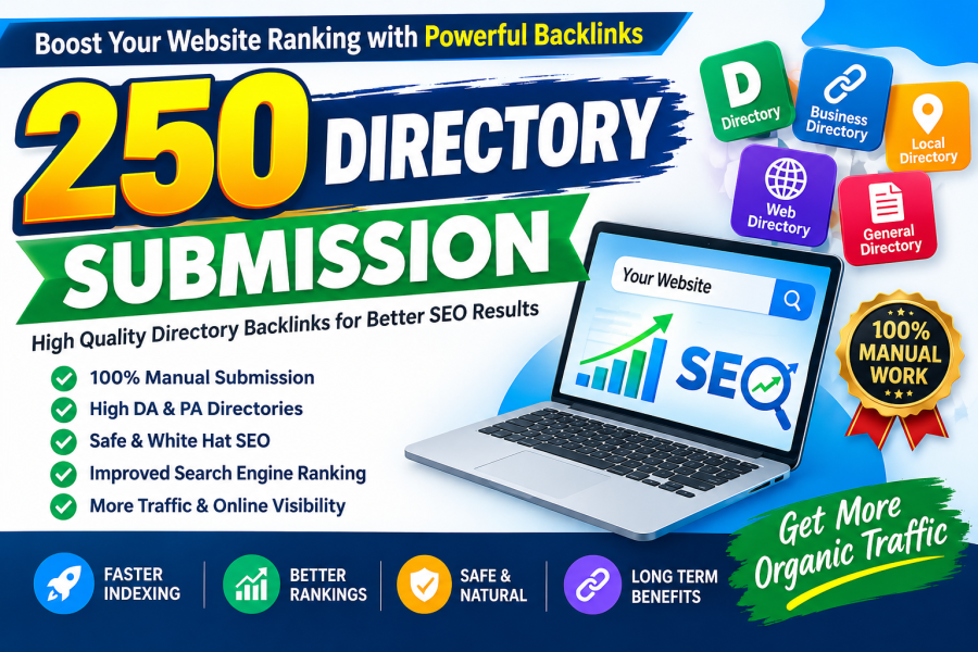 250 High-Quality Directory Submission Backlinks for SEO | Manual Link Building Service