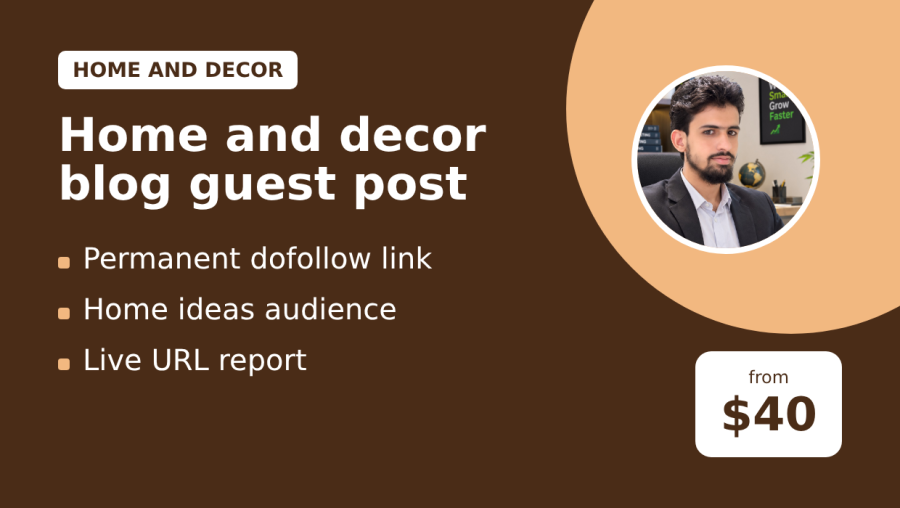 I will publish a dofollow guest post on a home and decor blog