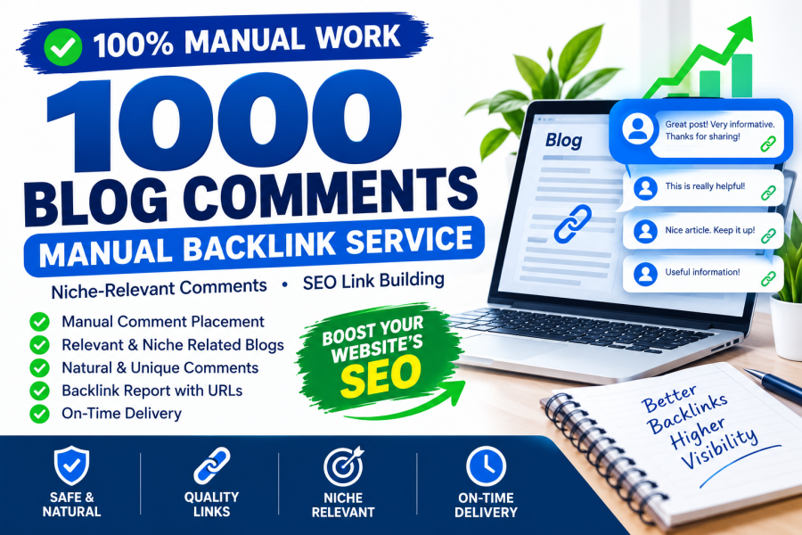 build 1000 manual blog comment backlinks for SEO