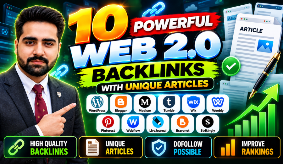 I will create 10 powerful Web 2.0 backlinks with unique articles