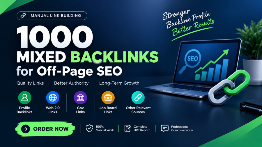 Build 1000 Mixed Dofollow Backlinks for Off-Page SEO