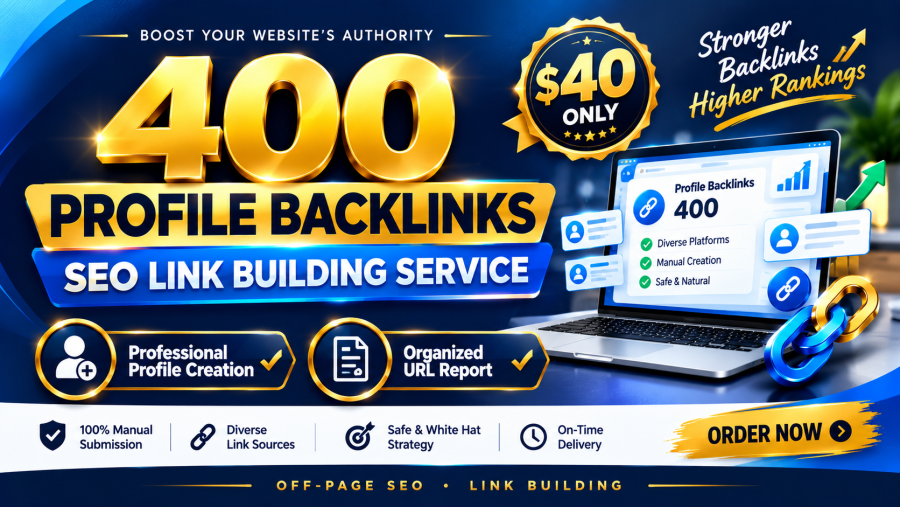 I will create 400 high quality profile backlinks for SEO link building
