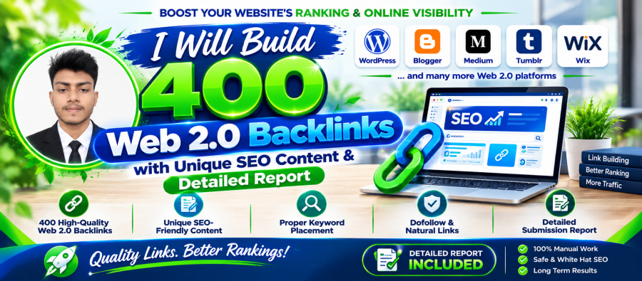 I will create Web 2.0 links for website SEO and link building