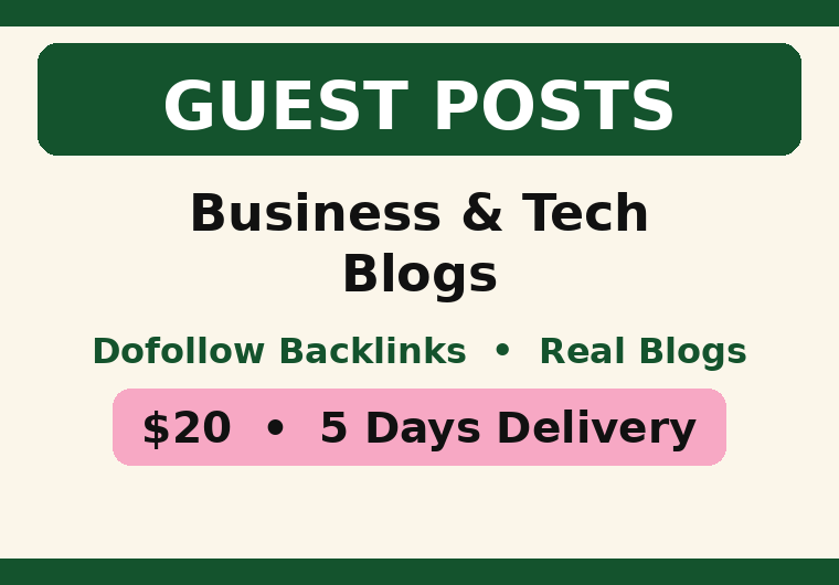 Write and publish guest posts for business and tech blogs