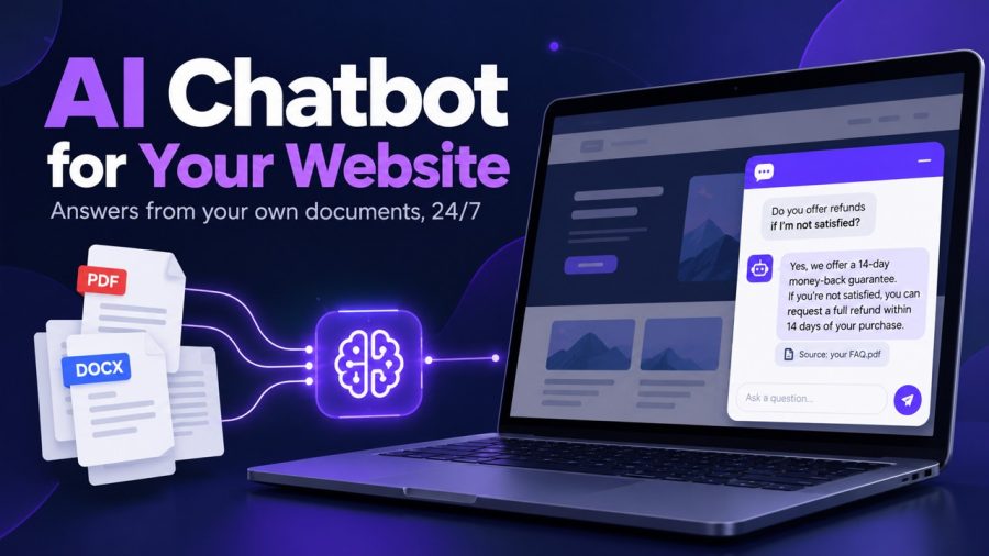 I will build an AI chatbot for your website that answers from your documents