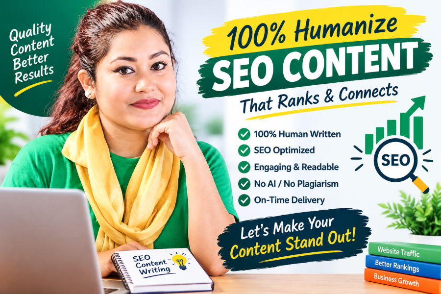 100% Humanized SEO Content Writing | SEO Articles, Blog Posts & Website Content