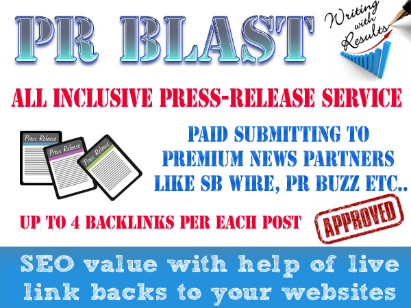 write, distribute and publish a press release of 400+ words to premium news partners