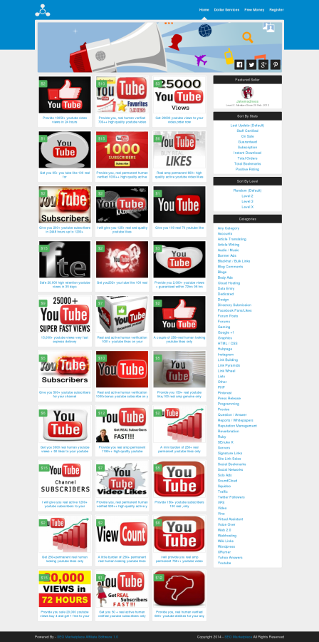 SEO marketplace affiliate store