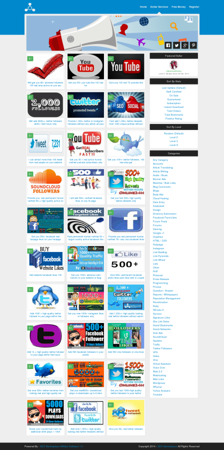 SEO marketplace affiliate store