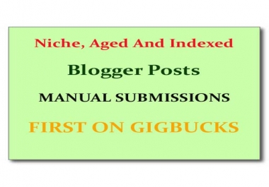 write 3 articles and submit them to Niche, Aged and Indexed Blogger web 2.0 for 