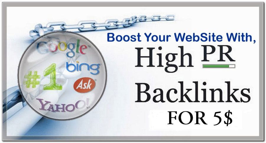 I will make 5 backlinks from high pr website 