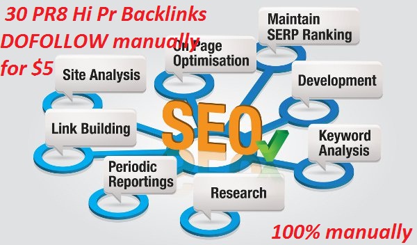  30 PR8 High Pr Backlinks DOFOLLOW manually