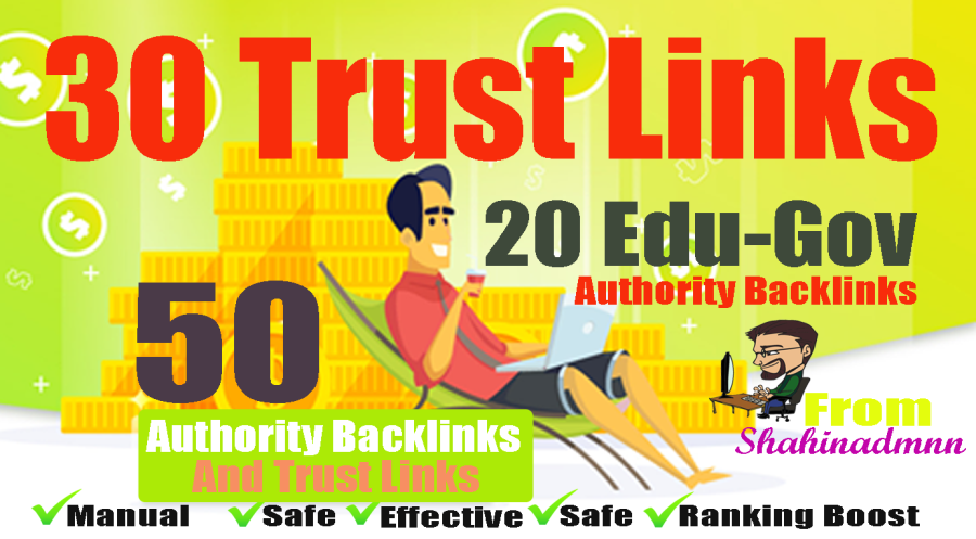 I will manually do_ 30 PR9-7+ 20 edu /gov Backlinks From Authority Domains