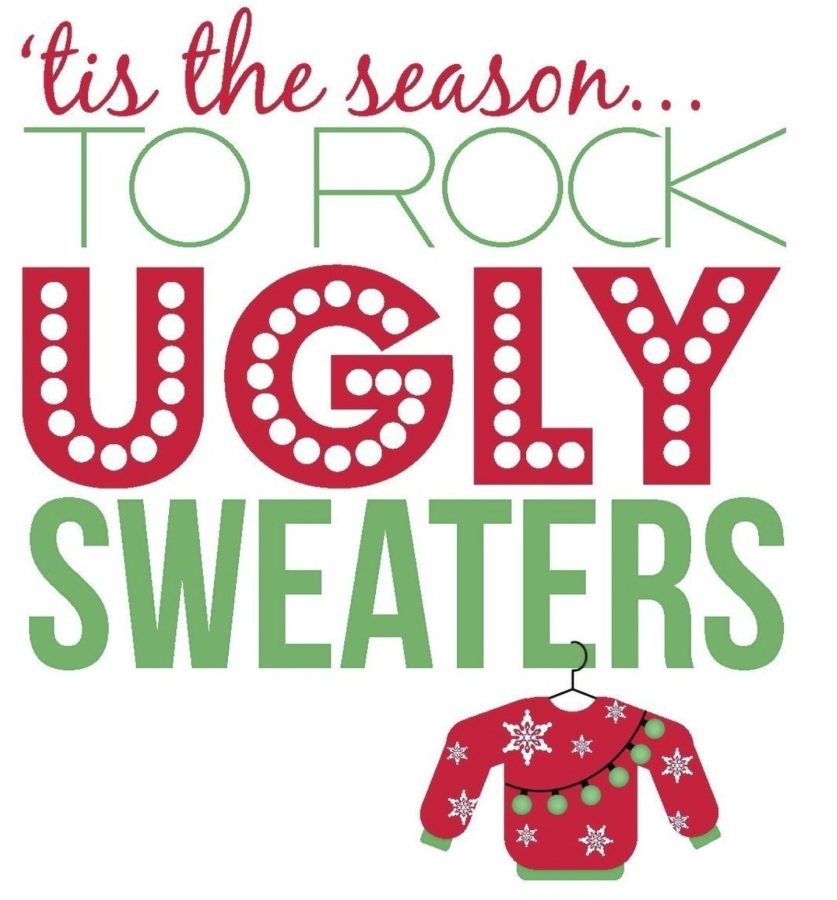 Draw cute couple or single cartoon in ugly Christmas sweater