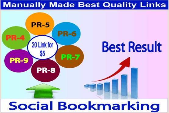 do manually made best quality 20 social bookmark PR4 to PR9 