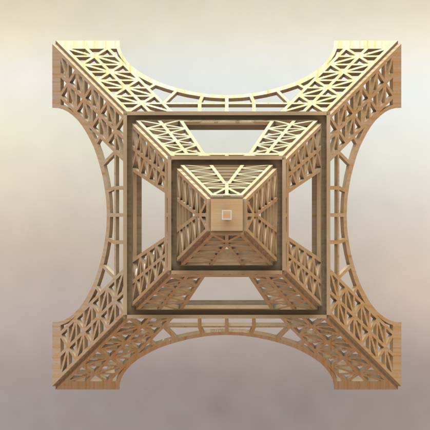 Plan for matchsticks model out of Eiffel tower