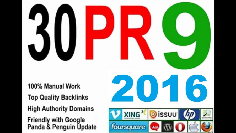 I will manually create 30 High AUTHORITY PR9 Backlinks Panda,Penguin Hummingbird safe