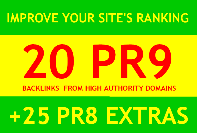 I will manually build 20 PR9 backlinks to boost your rankings