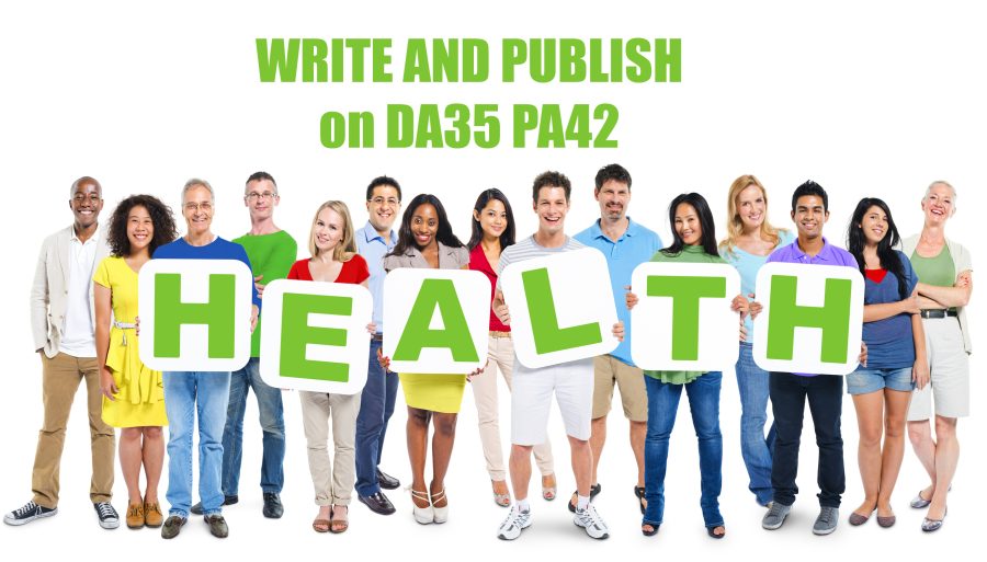 Write and Post in Health Blog HIgh DA35 PA42