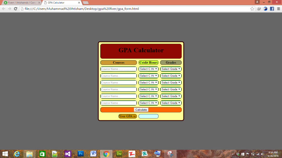i will make web forms in HTML and CSS