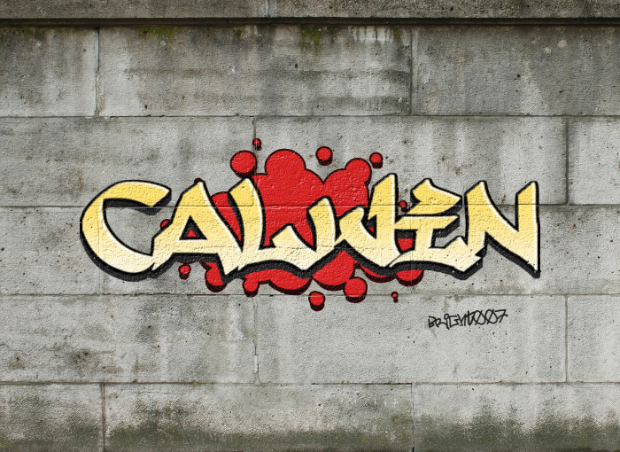 Design your company logo or text on graffiti wall design and street art