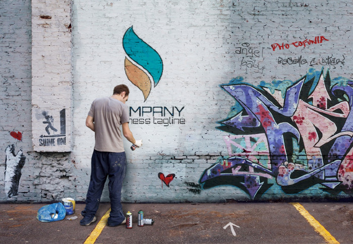 Design your company logo or text on graffiti wall design and street art