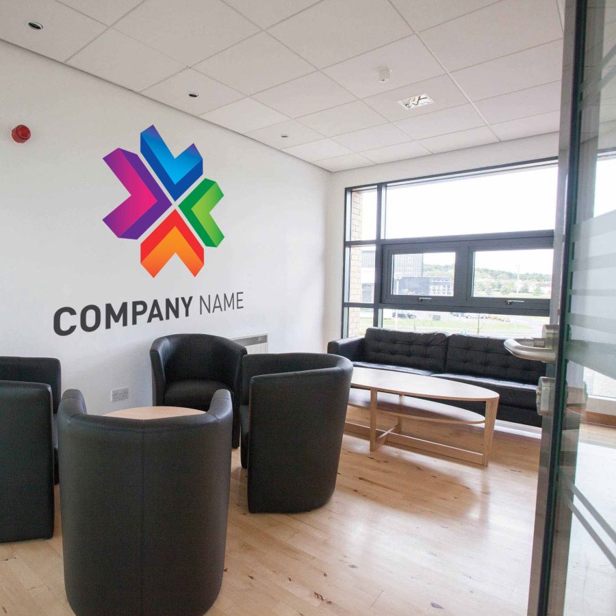 Display your logo, Text or Message on office walls mockups