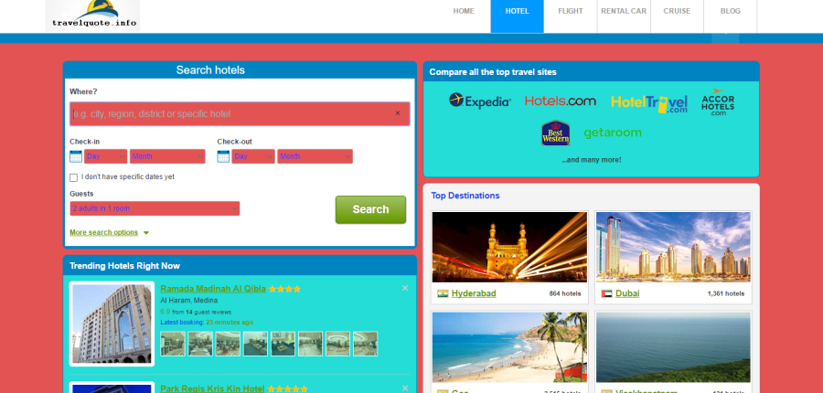 TRAVEL SITE WITH DOMAIN NAME AND 1YR HOSTING