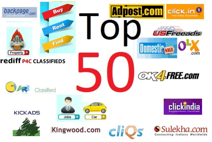 post your Ads on top 50 Classified websites