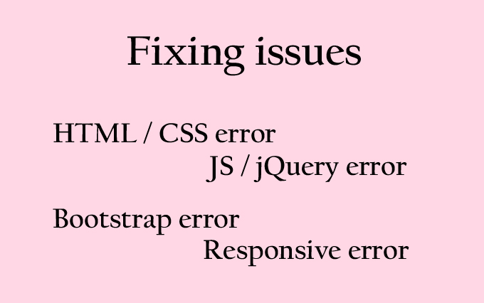 fix issue html, css, bootstrap and responsive website