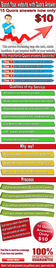 Boost your wab site in Quora answer with clickable Link.