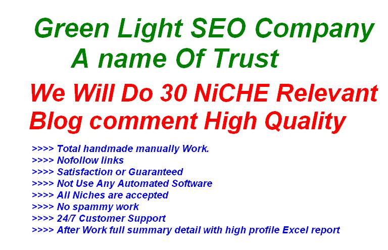  do 30 NICHE Relevant Blog Comment High Quality