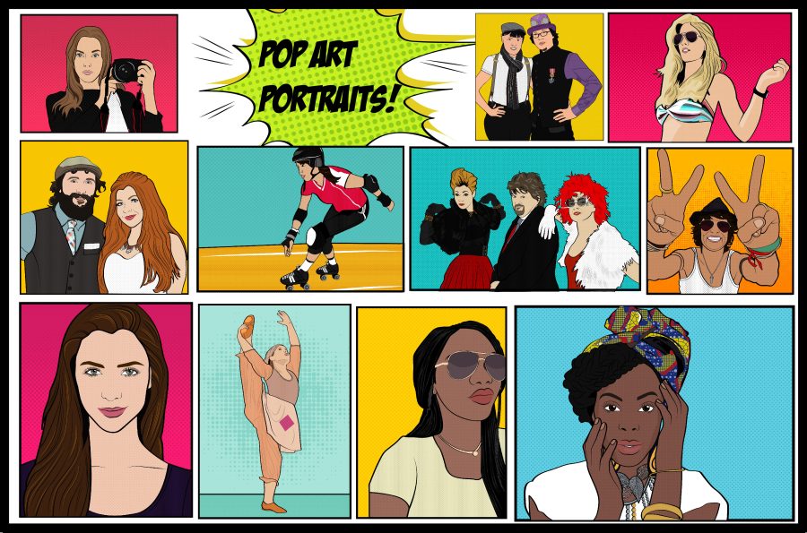 I'll draw a cool pop art portrait from your photo