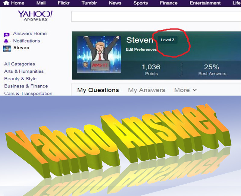 13 Yahoo Answers with your website link From 4 level Account
