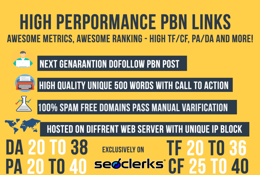 [Ranking Solution] - DA&TF UPTO 35  5 Permanent Dofollow PBN Links 