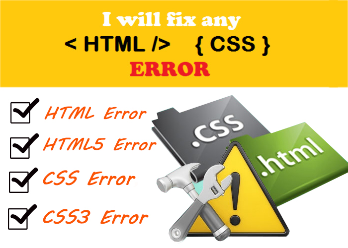 Fixing any kind of Bug or Error in HTML,CSS