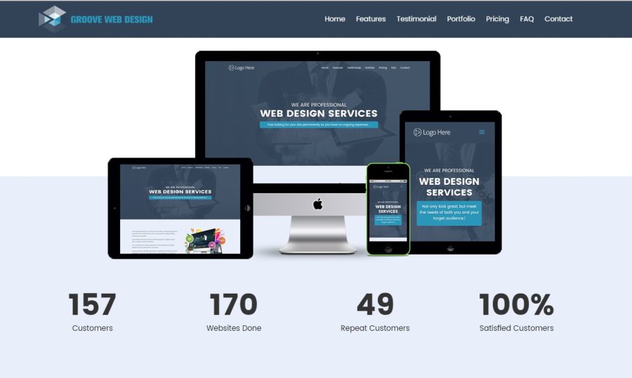 5 page website design with free hosting, domain and ssl certficate