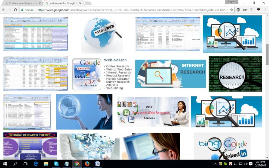 large number of website research