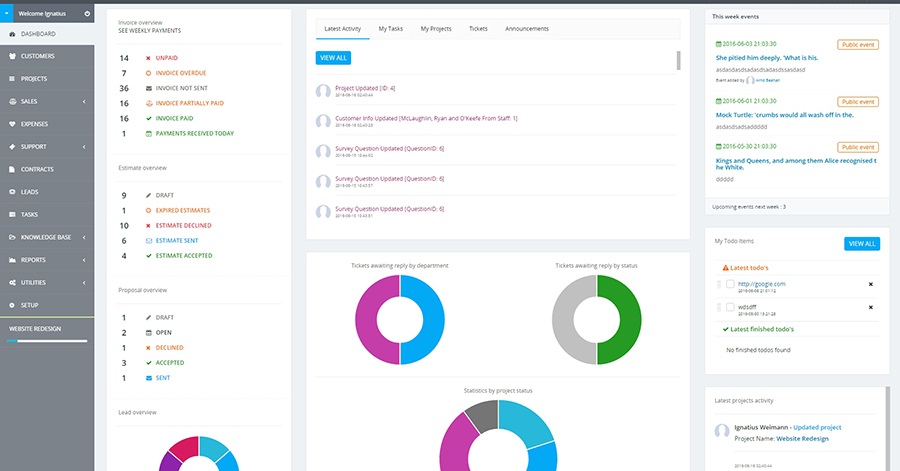 develop ADVANCE CRM for any kind of business