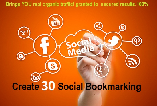 Add 30 high pr social bookmarking for your website to get  organic traffic