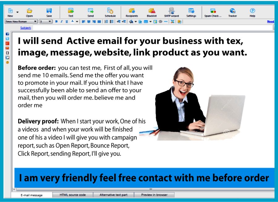 send 50,000 e-mail for your Business with tex, image, website link, product, affiliate link