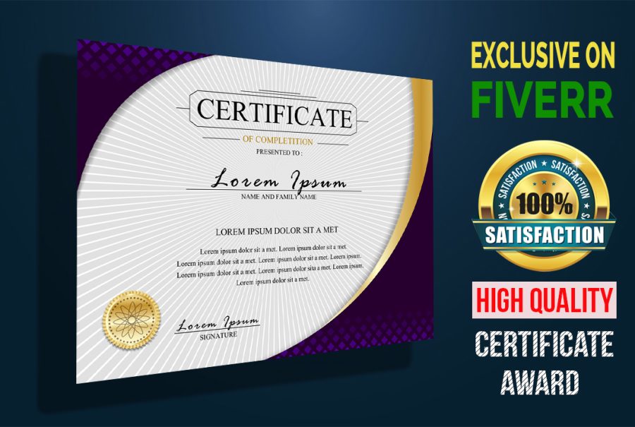 I can Do A Professional Certificate Design