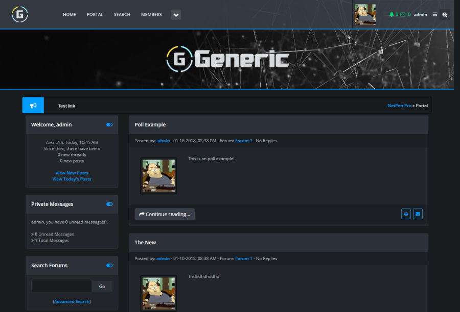 Generic - MyBB, Dark, Responsive Theme